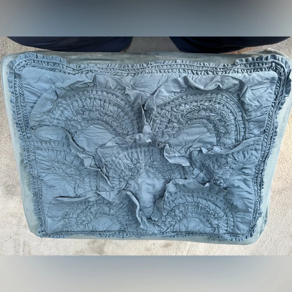 Anthropologie Rivulets bedding Standard pillow sham Blue gray 20” X 26” EUC